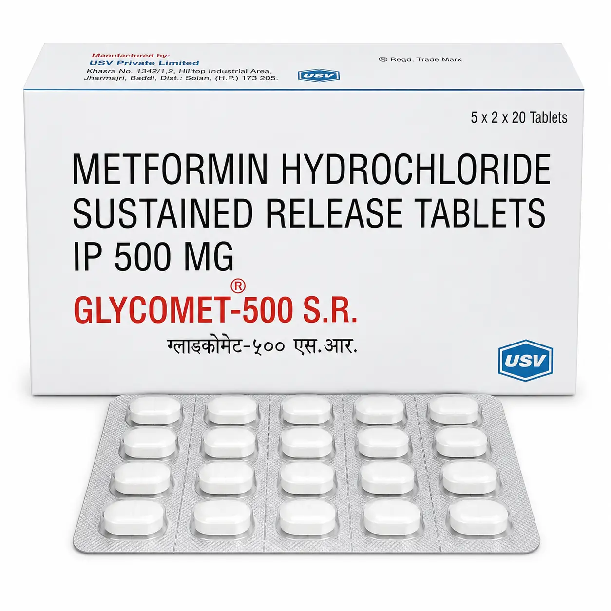 glycomet 500mg sr Glycomet 500 Mg Sr (Metformin) - Image 1