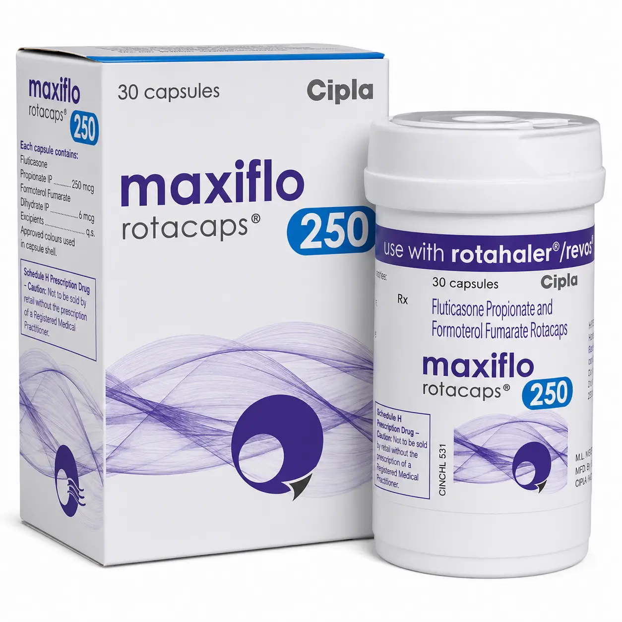 maxiflo 250 rotacaps Maxiflo 250 Rotacaps (Fluticasone/Formoterol) - Image 1