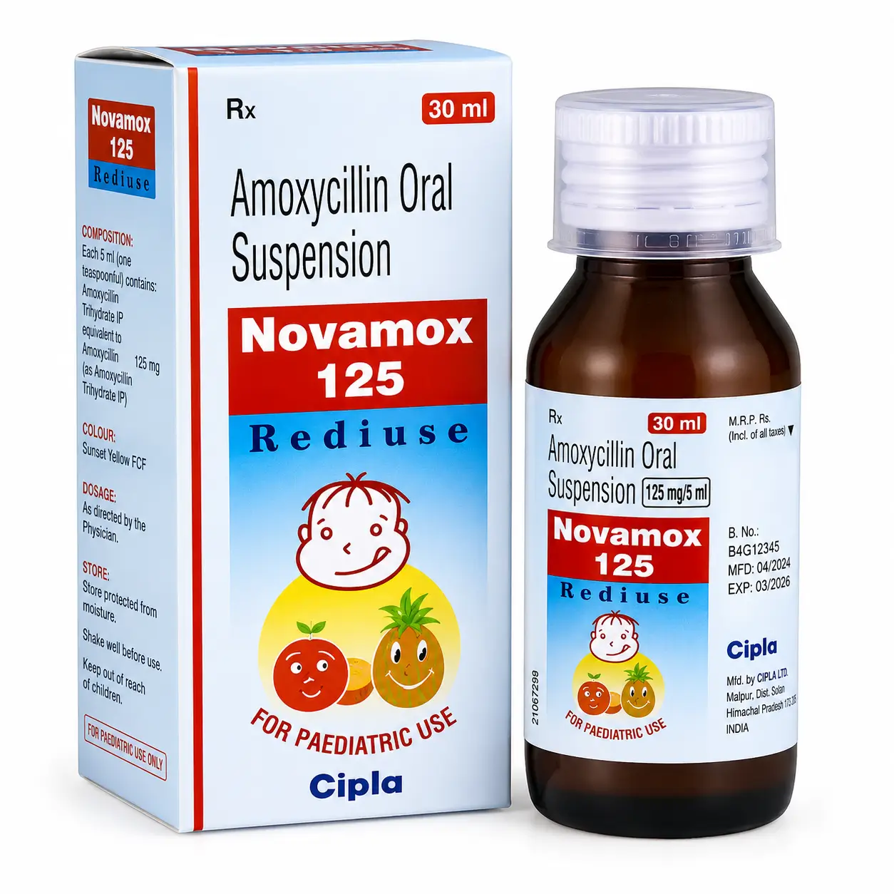 novamox syrup Novamox Syrup 125 (Amoxycillin) - Image 1