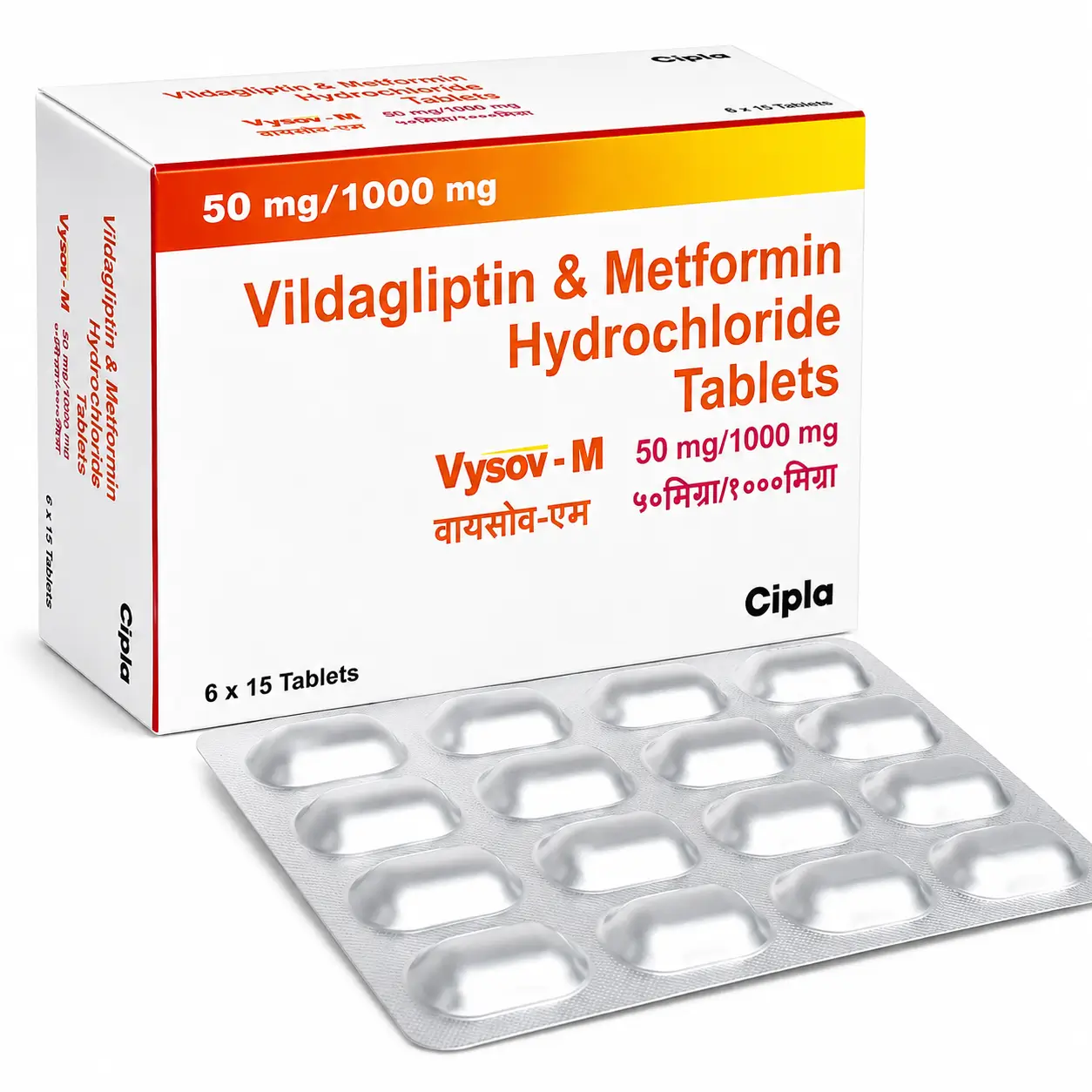 vysov m 50_1000 Vysov-M 50/1000 (Vildagliptin/Metformin) - Image 1