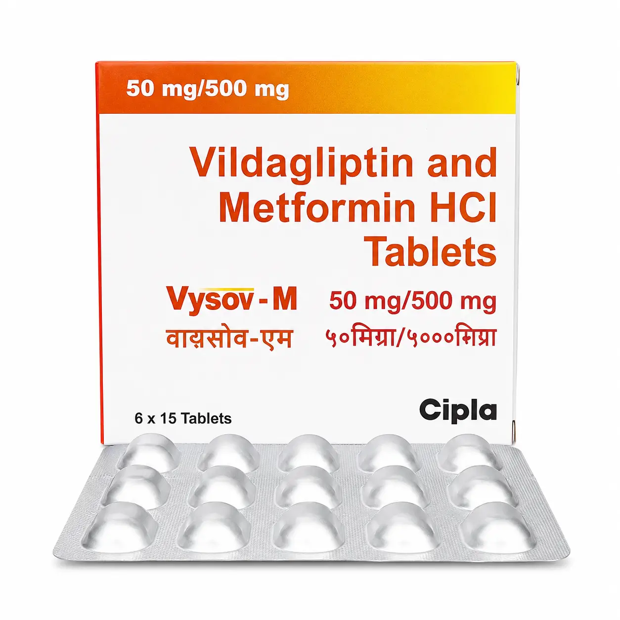 vysov m 50_500 Vysov-M 50/500 (Vildagliptin/Metformin) - Image 1
