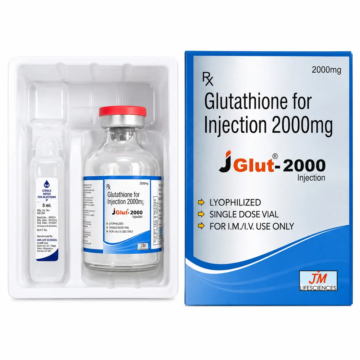 J glut 2000 mg Injection J Glut 2000 Mg Injection (Glutathione) - Image 1