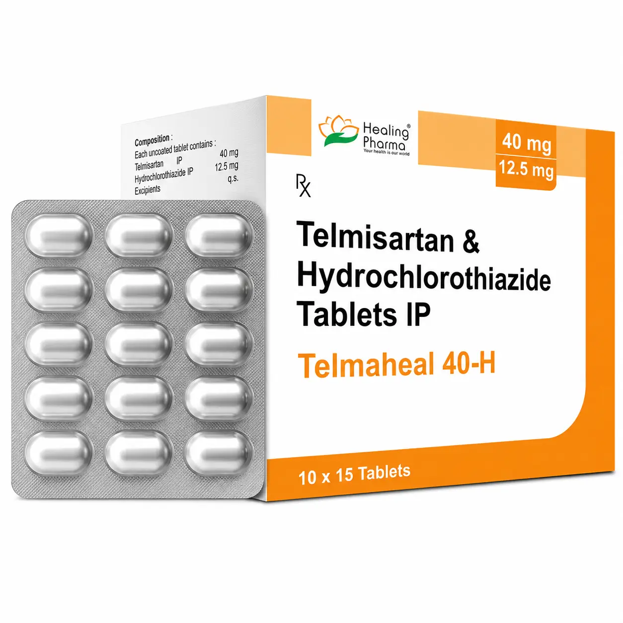 telmaheal 40h Telmaheal 40-H (Telmisartan/Hydrochlorothiazide) - Image 1